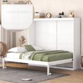 thumbnail image 1 of Modern Farmhouse Solid Wood Murphy Bed Chest/Space Saving/Wood Slat Support/Queen,White, 1 of 7