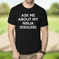 thumbnail image 2 of T-shirt Décontracté Ninja à Col Rond, Chemisiers d'Été Assortis pour Hommes et Femmes (Noir P), 2 of 9