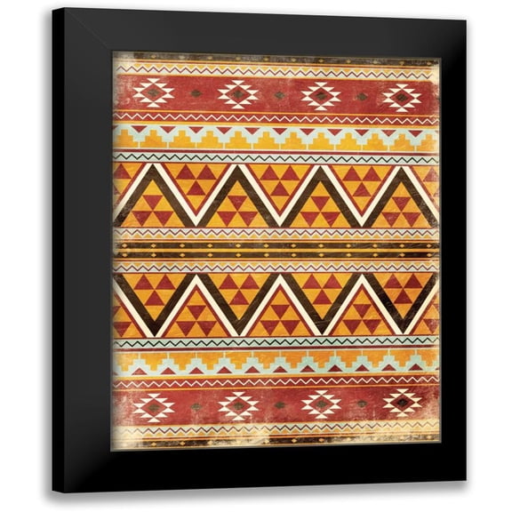Grey, Jace 12x14 Black Modern Framed Museum Art Print Titled - Aztec pattern