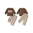 thumbnail image 2 of BemeyourBBs Boy 2-piece Outfit Long Sleeve Embroidery Sweatshirt Plaid with Pants, 2 of 9