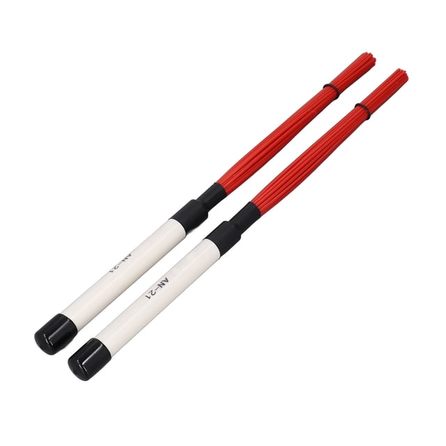 Par De Cepillos Para Tambor De Jazz, Cepillo Duradero Para Baquetas De Alambre De Nailon ABS Para Instrumentos De Percusión
