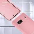 thumbnail image 4 of KOMI for Google Pixel 7a Case, Silicone Phone Case with 2 Screen Protector, Soft Anti-Scratch Microfiber Lining, Full Body Shockproof Slim Cover Support Wireless Charging, Rose Pink, 4 of 5