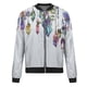 thumbnail image 4 of Chaqueta bomber con estampado de murciélago rosa para mujer, abrigo informal ligero con cremallera, puños y dobladillo acanalados, 4 of 5