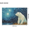 thumbnail image 3 of SKYSONIC Toiletry Mat Painting Polar Bear Print, Fluffy Plush Absorbent Bath Rugs Carpet with Non Slip Bottom for Bathroom Floor Toilet Tub and Shower, 3 of 7