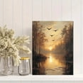 thumbnail image 2 of Qisvanset 12x16 Inch Sunset Lakeside Bird Canvas Wall Art, Peaceful Nature Landscape Living Room Wall Decor, 2 of 8