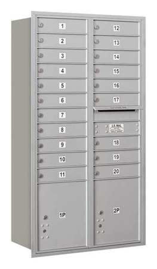 4C Horizontal Mailbox - Maximum Height Unit - Double Column - 20 MB1 Doors - Aluminum - Rear Loading - USPS Access