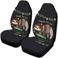 thumbnail image 1 of RYLABLUE Set of 2 Car Seat Covers Cute Baby Sloth Sleeping The Tree Holding Gift Box Universal Auto Front Seats Protector Fits for Car,SUV Sedan,Truck, 1 of 3