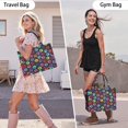 thumbnail image 6 of Large Capacity Tote Bag,Colorful Animal Footprints Handbag Fashion Luxury Tote Bag,15.7"x13"x 5.1" Inches,Laptop Compatible, 6 of 6