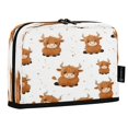thumbnail image 2 of Standing Pencil Case with Base Large Capacity Stationery Pouch Pen Bag with Zipper for Women Men Cute Yaks Cow Pattern, 2 of 7