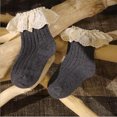 thumbnail image 3 of xiaxaixu Toddler Ribbed Sock Pair, Lacing Hem Elastic Cuff Middle Stockings, 3 of 3