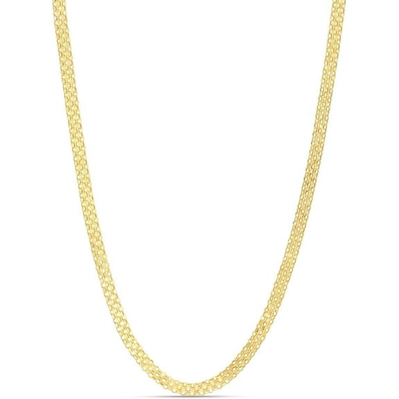 Floreo 14k Yellow Gold 3.5mm Bismark Chain Necklace