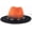 Black Band, Orange, variant on Gradient Color Fedora for Women & Men - Ombre Felt Hat with Classic Belt Buckle