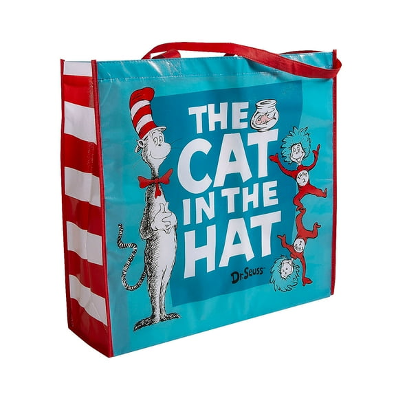 19" x 17 1/2" Large Dr. Seuss Cat in the Hat Laminated Shopper Tote Bag
