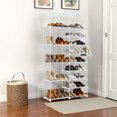 thumbnail image 4 of HiiKaa 9 Tiers White Shoe Rack for Closet Shoe Rack Storage Organizer for Entryway 30-35 Pairs Stackable Shoe Shelf for Front Entrance Metal Pipes with Plastic Connectors,White, 4 of 7