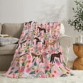 thumbnail image 3 of Horse Blanket Gifts for Girls Women Western Horses Flowers Print Fleece Flannel Throw Blankets Soft Lightweight Animal Plush Stuffed Pink Throws for Adults Bed Sofa Decor add Same printed canvas bag, 3 of 8