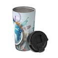 thumbnail image 2 of Rateoe Let's go Travel Around the World Pattern Travel Coffee Mug Tumbler with Flip Lid | Reusable Insulated Stainless Steel Cold Brew Iced Coffee Cup Thermos, 2 of 8