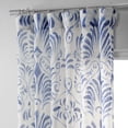 thumbnail image 4 of Xenia Blue Printed Faux Linen Sheer Curtain (1 Panel), Xenia Blue, 50W X 108L, 4 of 9