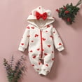 thumbnail image 4 of RTKFRFLM Newborn Baby Girl Winter Outfit Hooded Jumpsuit Infant One Piece Romper Baby Warm Snowsuit Clothes Gifts Set, 4 of 6