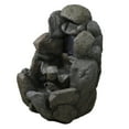thumbnail image 2 of 28" Stone Gray Faux Rock Fireplace Waterfall Outdoor Patio Garden Water Fountain, 2 of 4