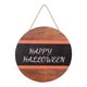 thumbnail image 1 of Señal de bienvenida de Halloween para decoración de puerta delantera, corona redonda de madera para colgar en la pared para fiesta navideña, 1 of 5