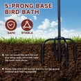 thumbnail image 3 of SLUMLOVE Metal Bird Bath for Outside, Rustproof Outdoor Bird Feeder, 45" Vintage Metal Birdbath with Reinforced 5-Prong Base for Garden and Patio Decor, Double Bowl Design, 3 of 9