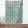 thumbnail image 4 of Floral Upholstery Fabric by the Yard, Nature as Birds Butterflies and Bouquet of Roses as Silhouette Form, Decorative Fabric for DIY and Home Accents, Pale Blue Brown by Ambesonne, 4 of 5