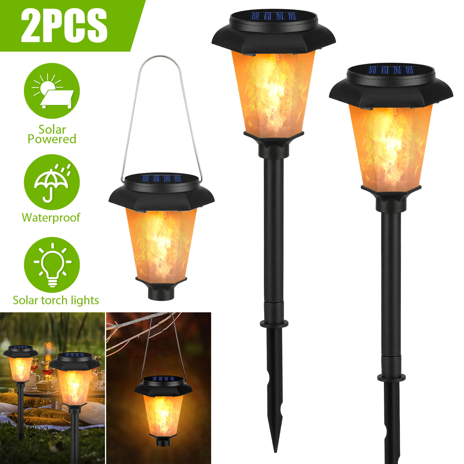 Pair of LED Solar Dock Light for Posts Auto On at Dusk and Off at Dawn 