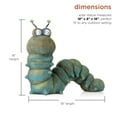 thumbnail image 4 of Alpine Corporation 18" x 8" x 16" Caterpillar Statue with Solar-Powered LED Lights, Teal, 4 of 13