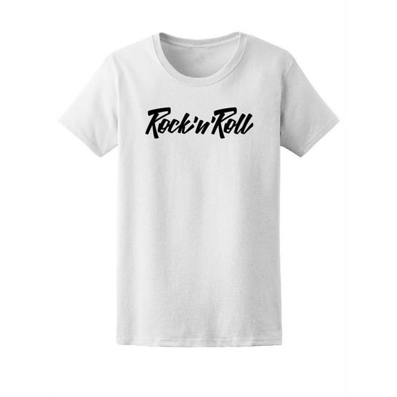 Rock N Roll Lettering Text  T-Shirt Women -Image by Shutterstock, Female Small