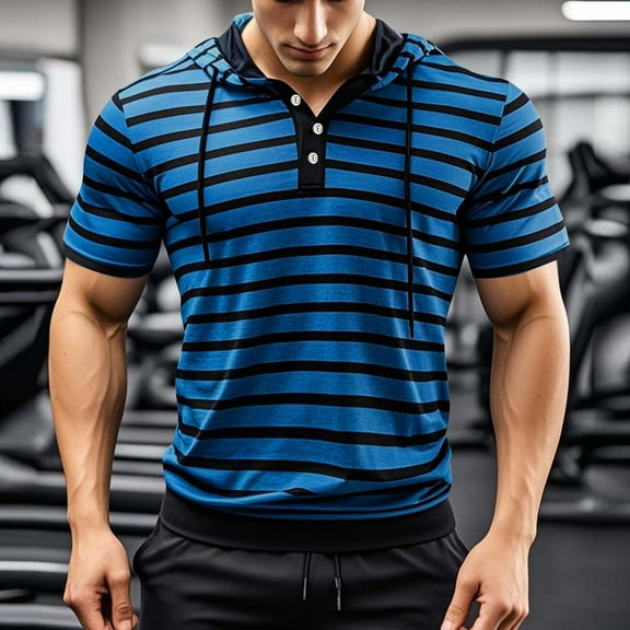 Mgmyaa Men's Hooded Short Sleeve T-Shirt Casual Summer Tops Mens Hoodies