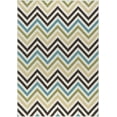 thumbnail image 6 of 5x8 Water Resistant, Indoor Outdoor Rugs for Patios, Front Door Entry, Entryway, Deck, Porch, Balcony | Outside Area Rug for Patio | Multi-Color, Chevron | Size: 5'3'' x 7'3'', 6 of 7