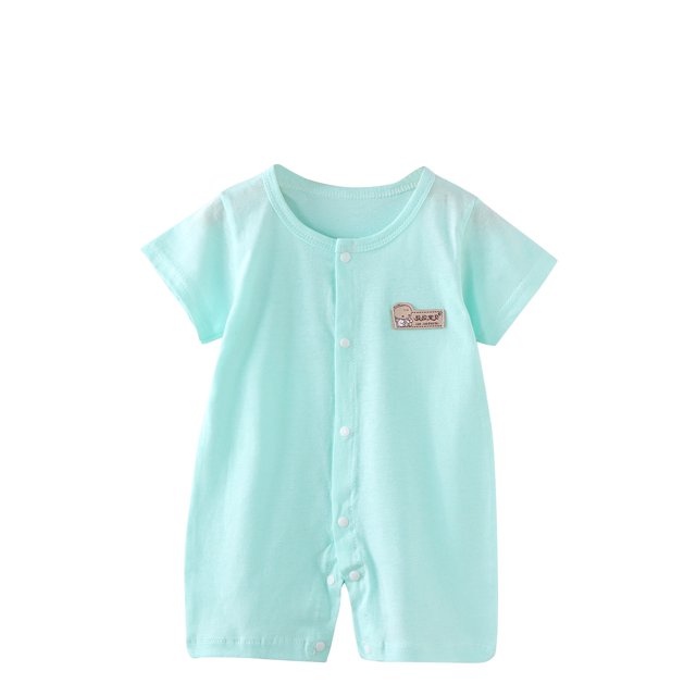 MeetoTime Baby Boys Girls Cotton Jumpsuits Printed Round Neck Short Sleeve Newborn Infant Rompers Baby Summer Clothes