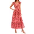 thumbnail image 1 of Vestido PRETTYGARDEN Floral sin Mangas de Tul Midi XL, 1 of 8