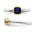 thumbnail image 4 of Lab Created Sapphire Ring 1/2 Carat (ctw) in Sterling Silver, 4 of 4