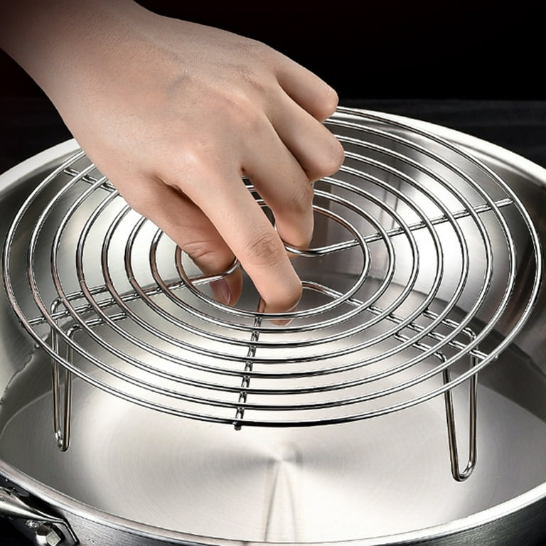 28cm Round Steamer Rack and Cooling Rack, Durable Pot Steaming Multifunction 304 Stainless Steel Tray Stand,Racks Steaming Stand Canner Food Steamer