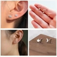 thumbnail image 5 of LUNVKY 3 Pairs 18K White Gold Plated Stud Earrings for Women with S925 Sterling Silver Post Hypoallergenic Small Flower Earring Sets Birthday Christmas Jewelry Gifts Teen Adult Stocking Stuffers, 5 of 7
