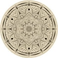thumbnail image 1 of Ahgly Company Machine Washable Indoor Round Transitional Moccasin Beige Area Rugs, 3' Round, 1 of 7