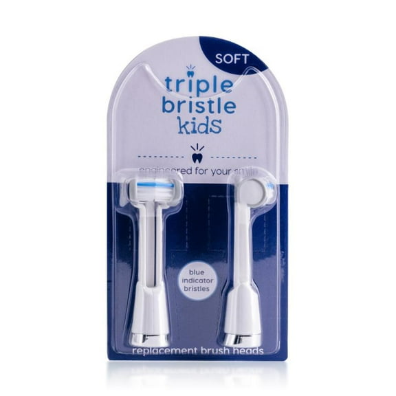 Triple Bristle Kids Toothbrush Replacement Heads