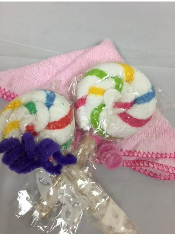 Lovely Lollipop Washcloth Creative Bath Spa Towel Wedding Party Favor.  Multi color! 2 Pieces