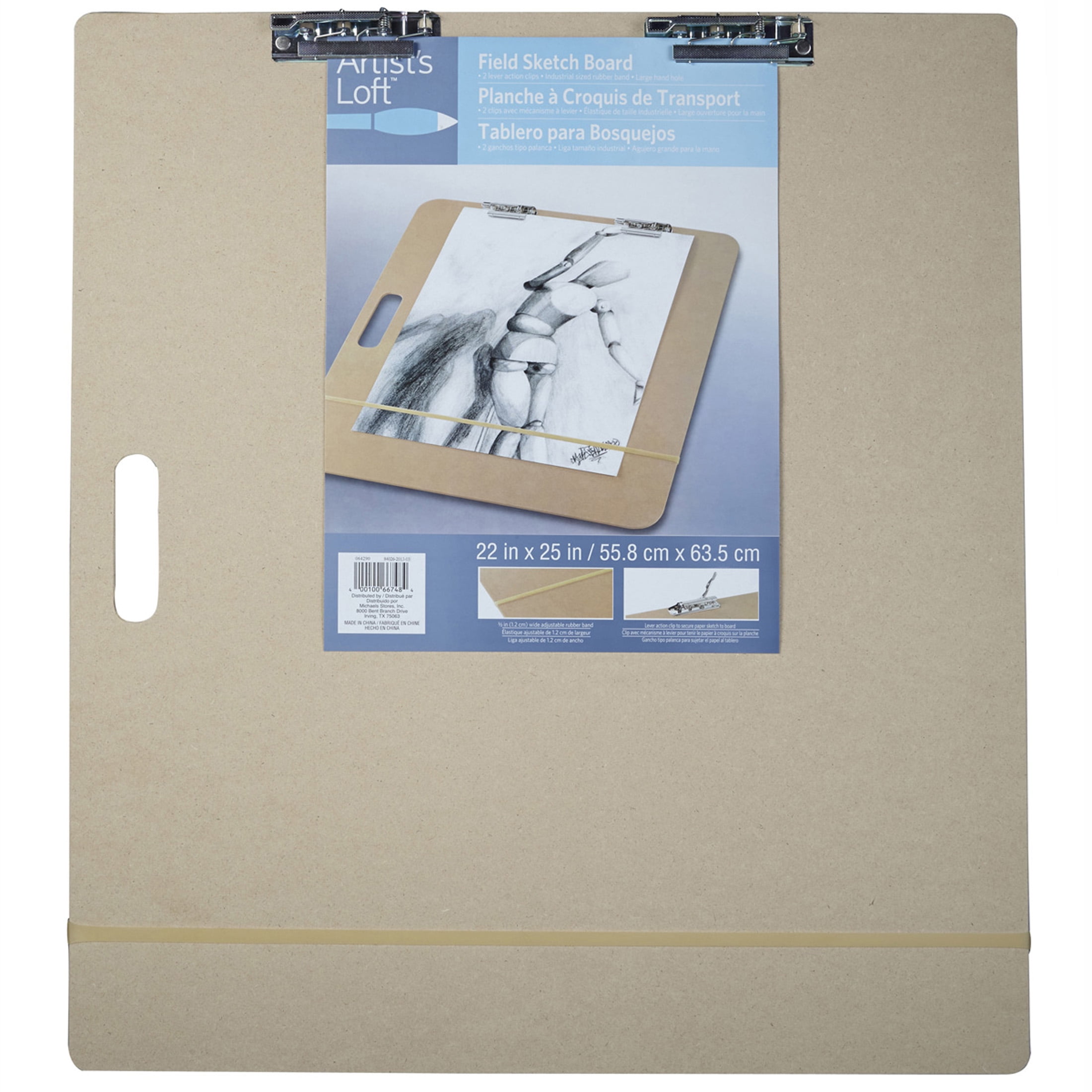Field Sketch Board by Artistâ€™s Loft - Drawing Board with Sturdy Clip and Rubber Band - Portable Clipboard for Drafting and Drawing - 1 Pack