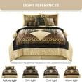 thumbnail image 2 of Nanshing Leopard 9 Piece Animal Print Comforter Set , Brown Gold , Queen , Short Plush Print, 2 of 7