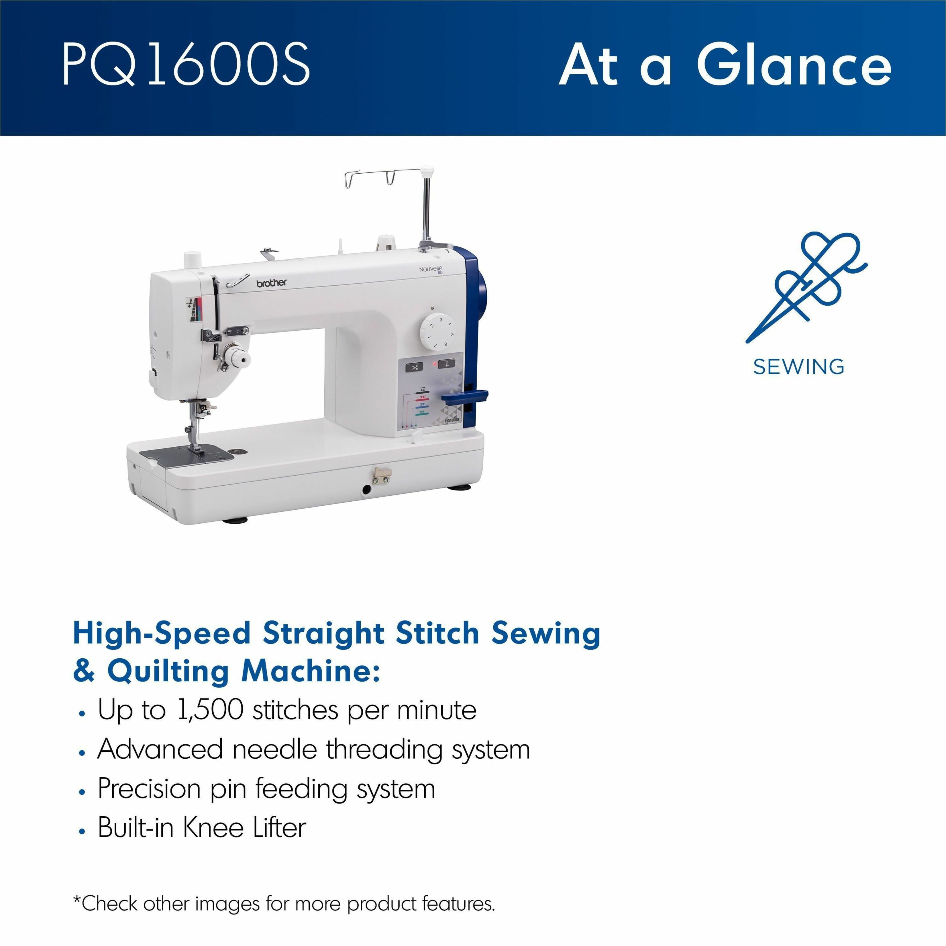 Brother PQ1600S High Speed 1500 SPM Straight Stitch Sewing and Quilting Machine