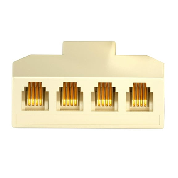 Four Port Telephone Splitter RJ11 Adapter Support 6P4C 6P2C For Clearly Voice Transmission And Easy Installation