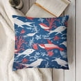 thumbnail image 3 of Throw Pillow Cushion Cover, Fauna Fish and Sketch, Decorative Square Accent Pillow Case,, 3 of 5