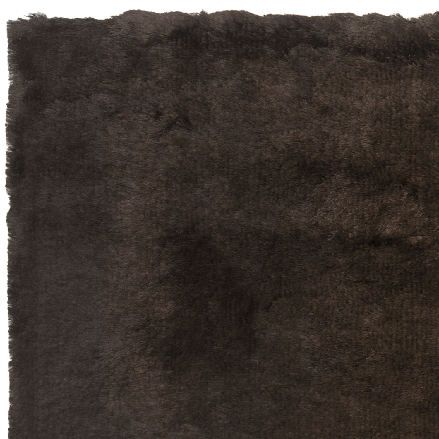 SAFAVIEH Paris Darwin Plush Polyester Shag Area Rug, Chocolate, 5' x 5' Square