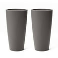 thumbnail image 5 of Step2 Tremont 2pk Plastic Dark Cedar Round Planter 15" W x 15" D x 28" H, 5 of 5