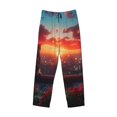 thumbnail image 6 of Uemuo Cat Watching City Sunset Pattern Men's Wide Leg Palazzo Lounge Pants with Pockets Light Weight Loose Comfy Casual Pajama Pants-X-Large, 6 of 9
