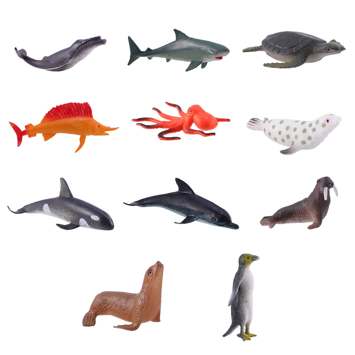 Sea animal model 12PCS/Set Simulation Marine Animal Figurine Plastic