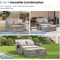 thumbnail image 7 of UDPATIO Wicker Patio Outdoor Daybed, Outdoor Chaise Lounger w/ 4-Level Adjustable Backrest, Storage Ottoman for Balcony, Garden, Poolside (Grey), 7 of 7