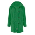 thumbnail image 4 of Pimfylm Women Winter Long Pea Coat Wool Blend Stand Collar Single Thicken Blazer Jacket Green, S, 4 of 5